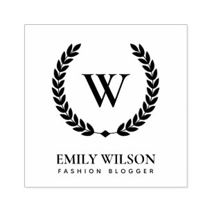 TAMPONS ENCREURS ÉLÉGANT OR FLORAL LAUREL WREATING MONOGRAM INITI