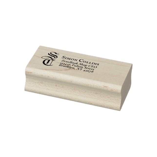 Tampons Encreurs Élégant personnalisé Monogramme médiéval Adresse d (Tampon)