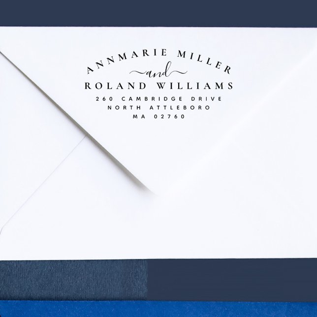 Tampons Encreurs Élégant Script Chic Deux Derniers Noms Adresse de  (Créateur téléchargé)