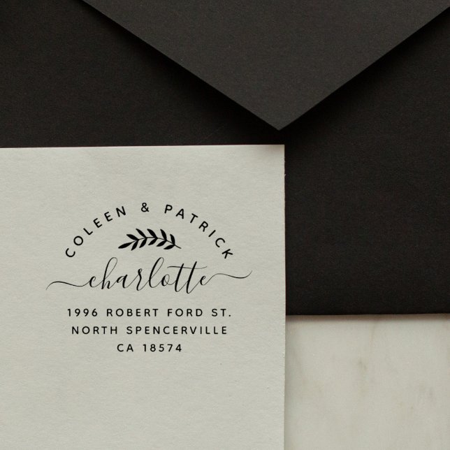 Tampons Encreurs Élégant Script Simple Deux Noms Adresse de retour (Créateur téléchargé)