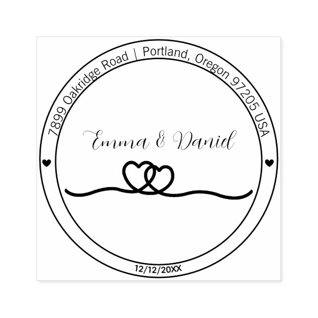 Tampons Encreurs Elegant Script Wedding Return Address Stamp (Impression)