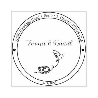 Tampons Encreurs Elegant Script Wedding Return Address Stamp