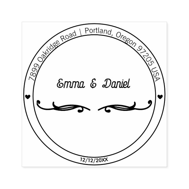 Tampons Encreurs Elegant Script Wedding Return Address Stamp (Impression)