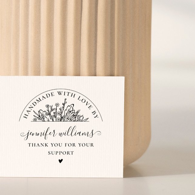 Tampons Encreurs Élégant Script Whimsical Floral Fait À La Main Ave (Créateur téléchargé)