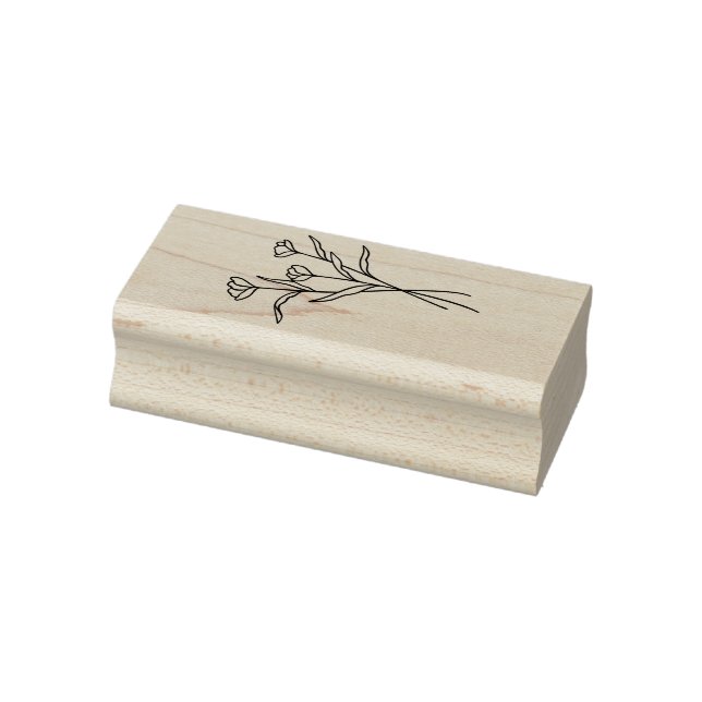 Tampons Encreurs Elegant Wildflower Floral Bouquet Wood Art (Tampon)