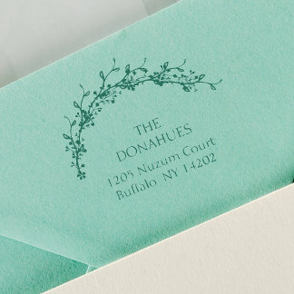 Tampons Encreurs Élégant Wreath Botanical Branches Adresse de famil
