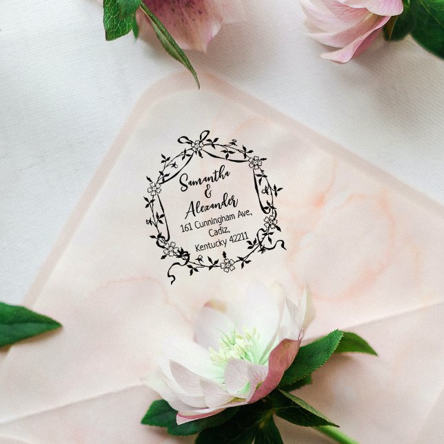 Tampons Encreurs Élégante adresse de retour Floral (Créateur téléchargé)