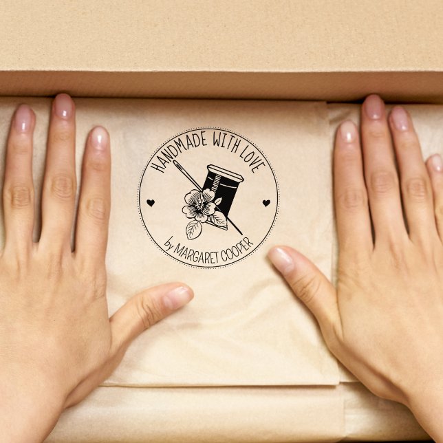 Tampons Encreurs Elégante couture florale fait à la main avec amour (Créateur téléchargé)