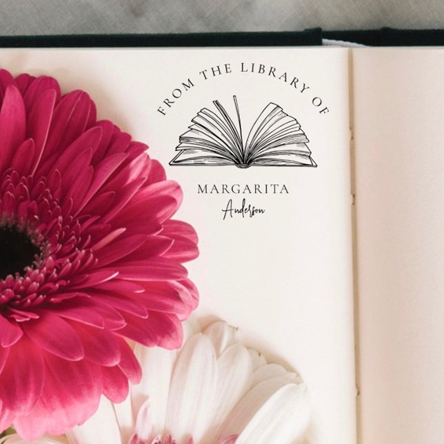 Tampons Encreurs Élégante Écriture Classique De La Bibliothèque Vin (Créateur téléchargé)