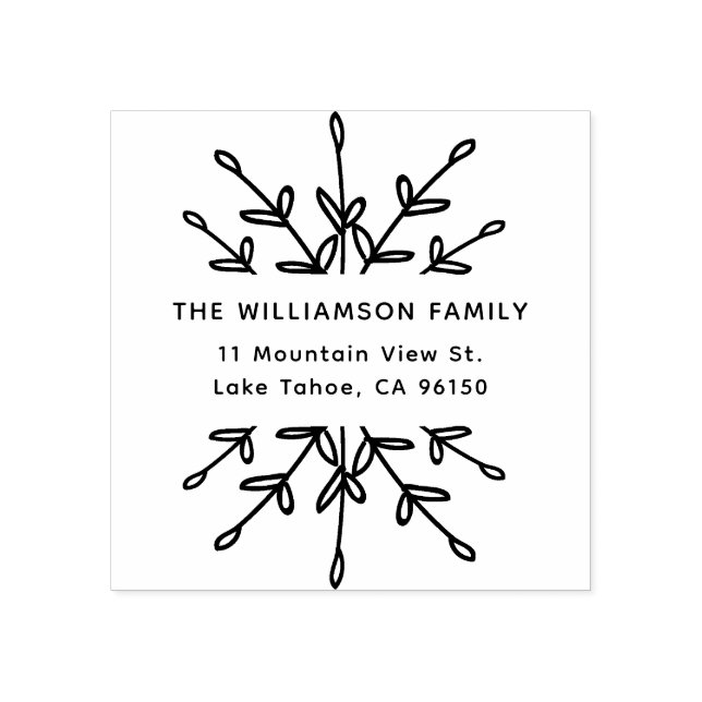 Tampons Encreurs Élégante étiquette d'adresse de retour avec branch (Impression)