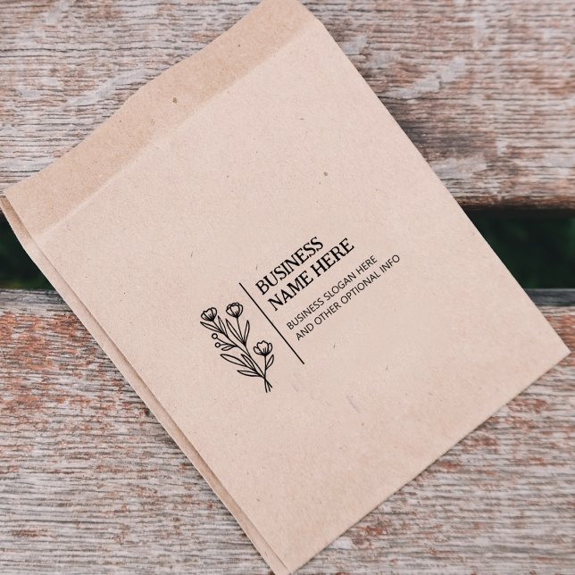 Tampons Encreurs Élégante Fleur Sauvage Entreprise Personnalisée (Créateur téléchargé)