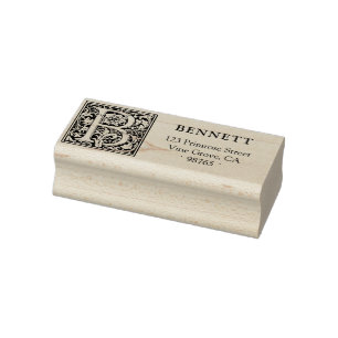 Tampons Encreurs Élégante lettre Vintage florale B Monogramme