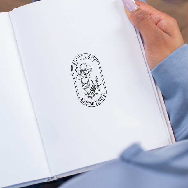 Tampons Encreurs Élégante librairie Ex Flower Personnalisée (Créateur téléchargé)