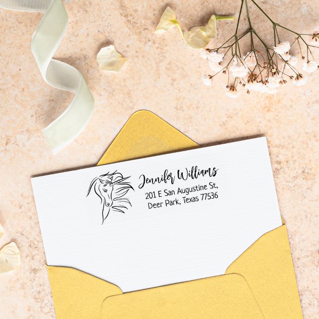 Tampons Encreurs Élégante Unicorne, Adresse de retour personnalisée (Créateur téléchargé)