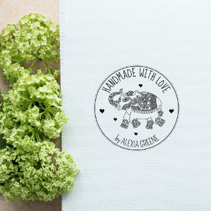 Tampons Encreurs Eléphant Indien, Personnalisé Fait À La Main Avec 