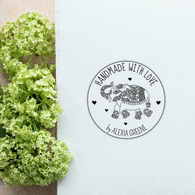 Tampons Encreurs Eléphant Indien, Personnalisé Fait À La Main Avec  (Créateur téléchargé)