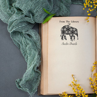 Tampons Encreurs Éléphant Personnalisé De La Bibliothèque De