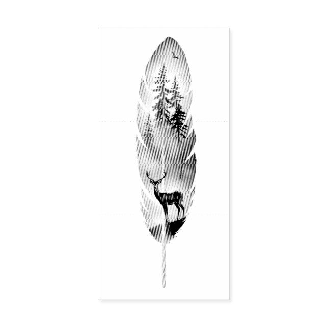 Tampons Encreurs Enchanting Feather with Deer Buck Artwork (Impression)