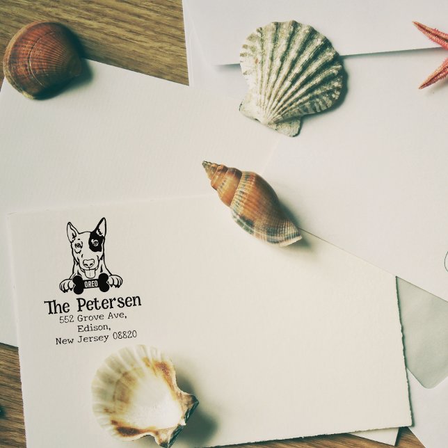 Tampons Encreurs English Bull Terrier Dog Adresse de retour (Créateur téléchargé)