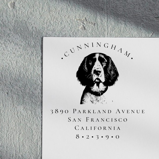 Tampons Encreurs English Springer Spaniel Pet Dog Retourner l'adres (Créateur téléchargé)