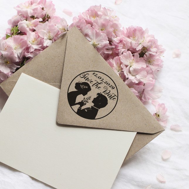 Tampons Encreurs Enregistrer le Timbre pour mariage de date avec un (save the date stamp with custom date)