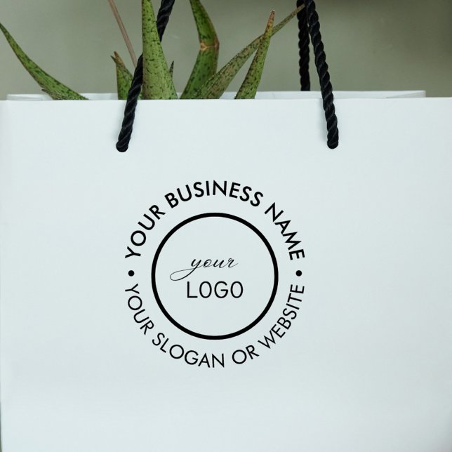 Tampons Encreurs Entreprise Moderne de Grande Taille Logo Personnal (Modern Large Round Company Custom Logo Slogan Rubber Stamp)