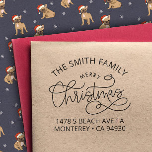 Tampons Encreurs Enveloppe de Noël de famille Adresse de Retour