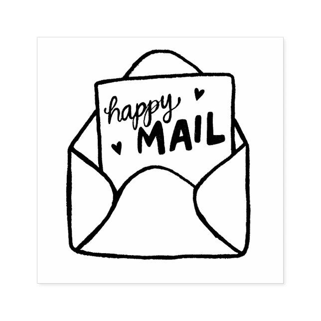Tampons Encreurs Enveloppe Happy Mail timbre postal (Impression)