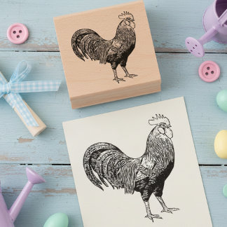 Tampons Encreurs Etched Rooster Stamp for Art and Crafts