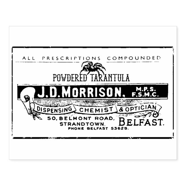 Tampons Encreurs Étiquette appothécaire de Tarantula en poudre (Impression)