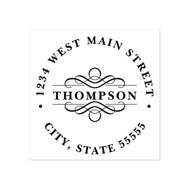 Tampons Encreurs Étiquette de retour simple Monogramme (Impression)