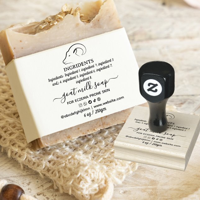 Tampons Encreurs Étiquette de savon au lait de chèvre fait maison (Créateur téléchargé)