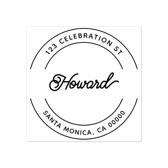 Tampons Encreurs Étiquette en caoutchouc de retour de script rétro (Impression)