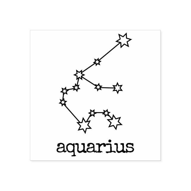 Tampons Encreurs Etoiles Zodiac Horoscope Céleste Aquarius (Impression)