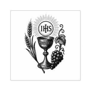 Tampons Encreurs Eucharistie Chalice Blé et Raisin Catholique