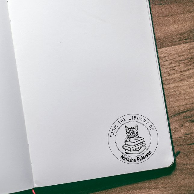 Tampons Encreurs European Short Hair Cat, Livre De La Bibliothèque  (Créateur téléchargé)