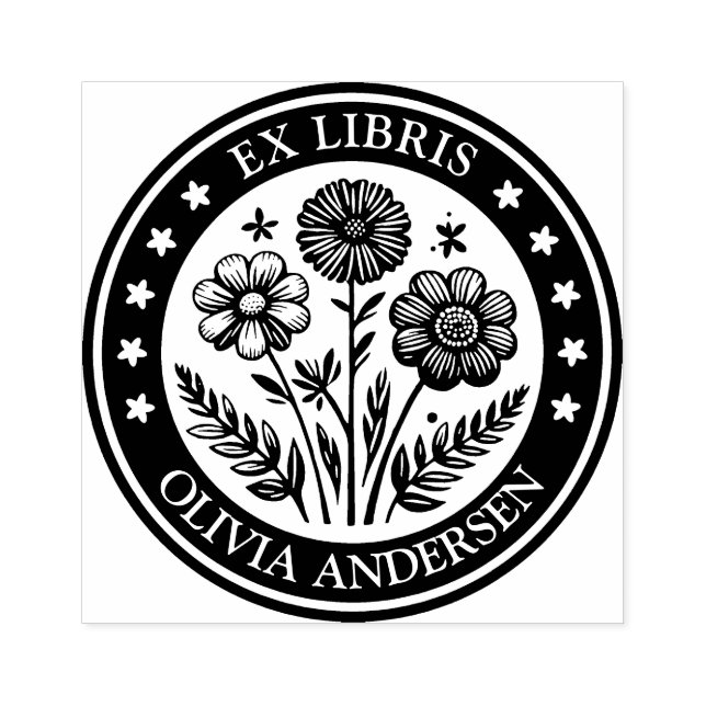 Tampons Encreurs Ex Libris - Arrangement floral (Impression)
