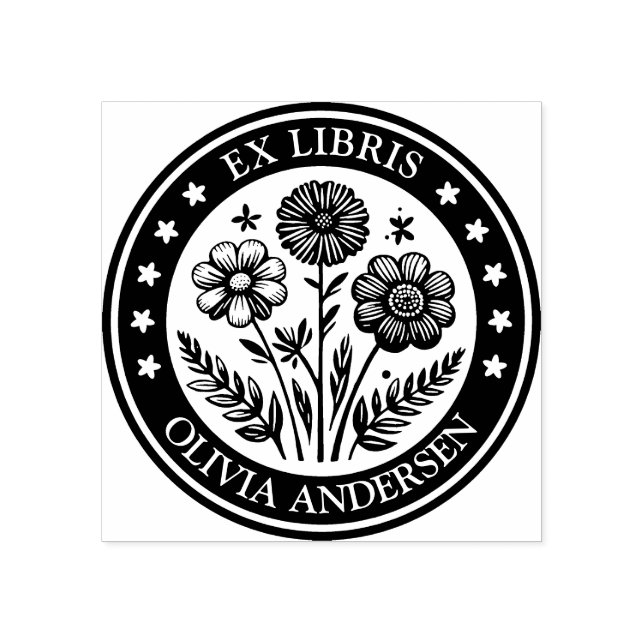 Tampons Encreurs Ex Libris - Arrangement floral (Impression)