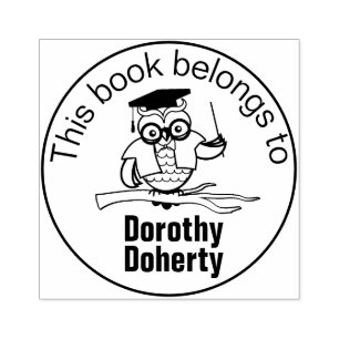 Tampons Encreurs Ex Libris avec le maître Owl   Personnalisable