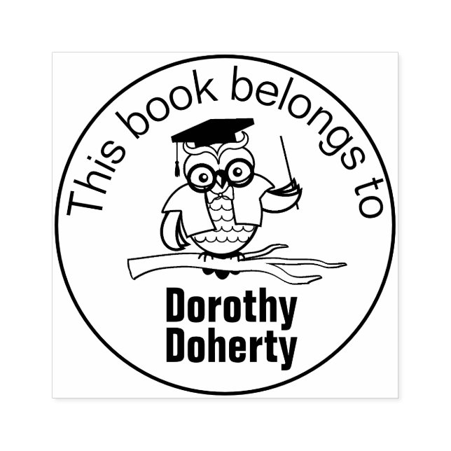 Tampons Encreurs Ex Libris avec le maître Owl | Personnalisable (Impression)