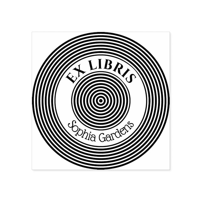 Tampons Encreurs Ex Libris Cercles concentrés v1 (Impression)