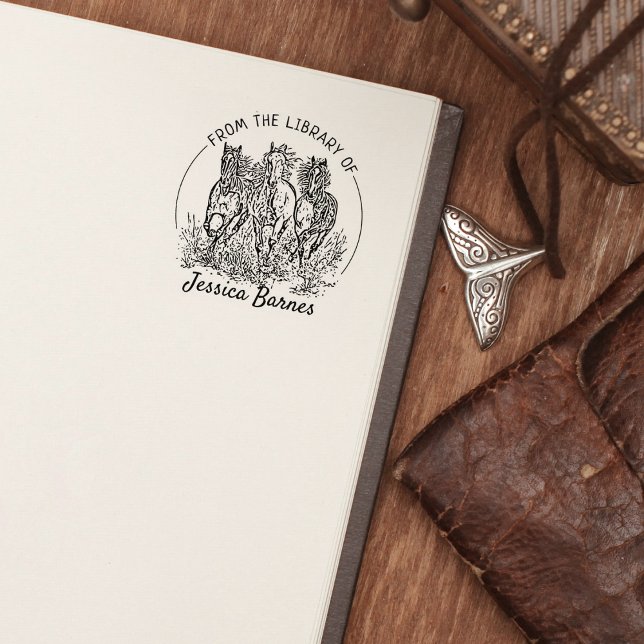 Tampons Encreurs Ex-libris Chevaux Élégants (Créateur téléchargé)
