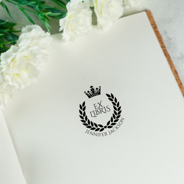 Tampons Encreurs Ex Libris Couronne et Couronne de Bibliothèque (Créateur téléchargé)