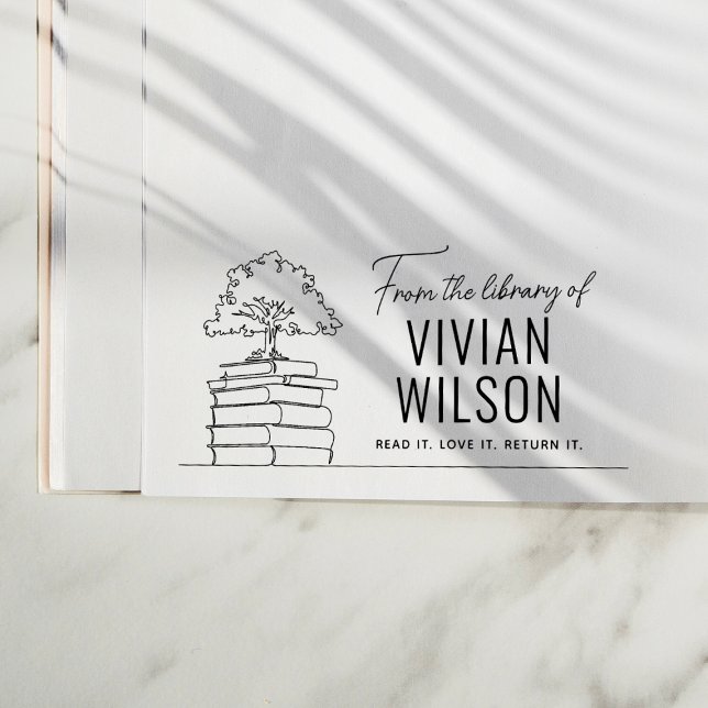 Tampons Encreurs Ex Libris Custom Nom Arbre Ex-libris (Rubber Stamp Mock-up)