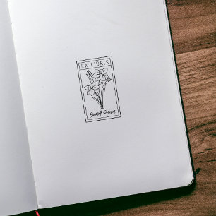 Tampons Encreurs Ex Libris de fleurs personnalisées élégantes