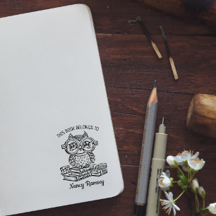Tampons Encreurs Ex-libris de hibou personnalisé