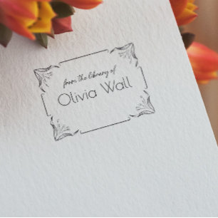 Tampons Encreurs Ex Libris de livre ancien à cadre floral Bookplate