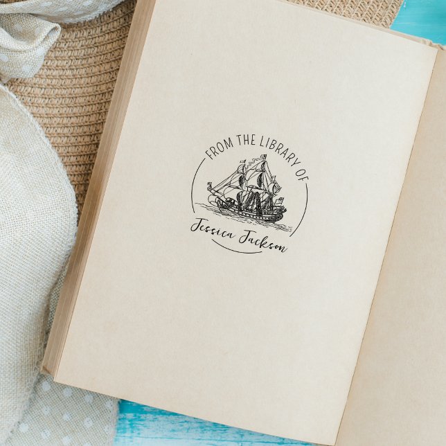 Tampons Encreurs Ex-libris de livre de bord nautique moderne (Créateur téléchargé)