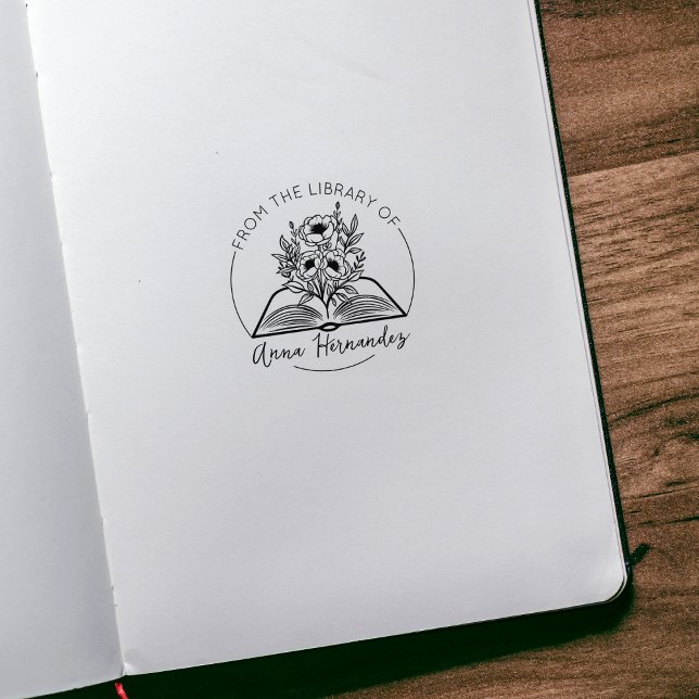 Tampons Encreurs Ex-libris de livre de script moderne, Livre botani (Créateur téléchargé)