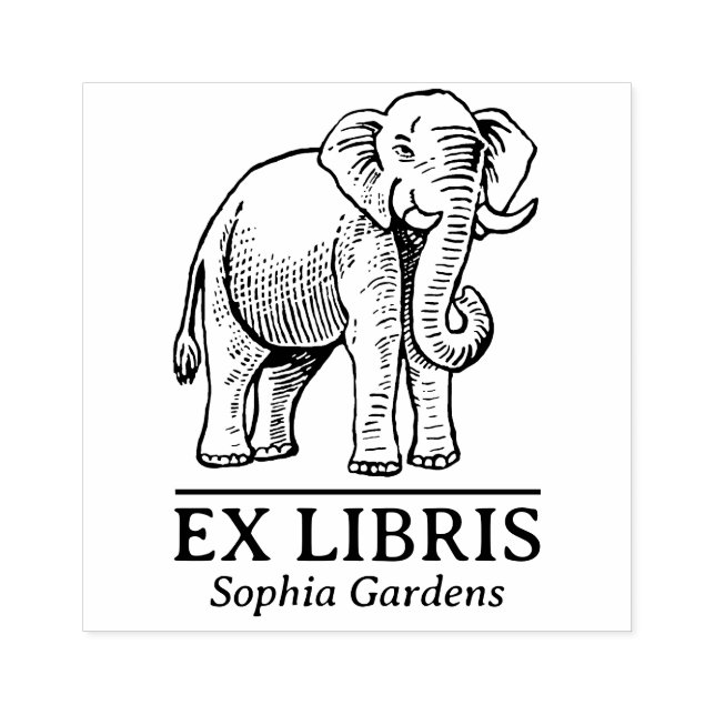 Tampons Encreurs Ex Libris - Eléphant indien (Impression)